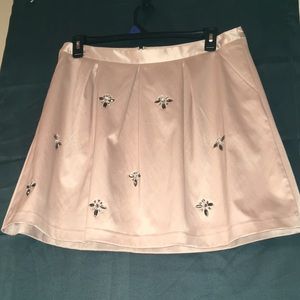 Blush satin skirt